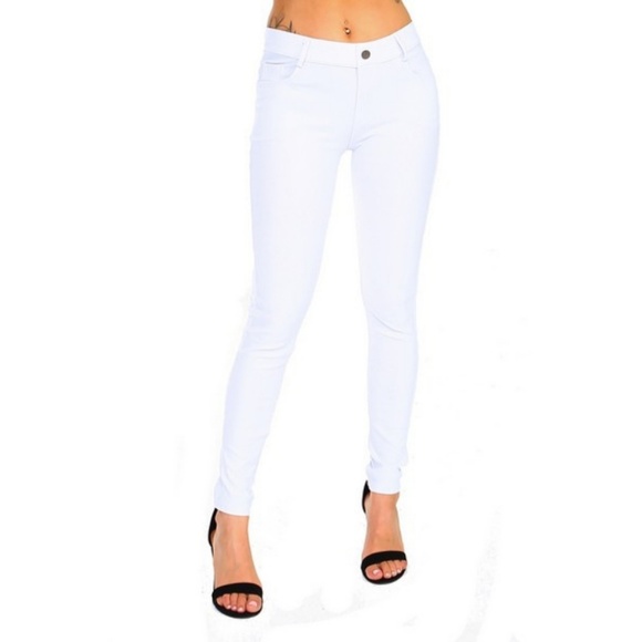 Women's 5-Pocket Skinny Jeggings Leggings Pants WH - Picture 2 of 7